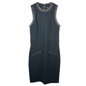 Express Black Sleeveless Faux Leather Trim Sheath Dress Size XS